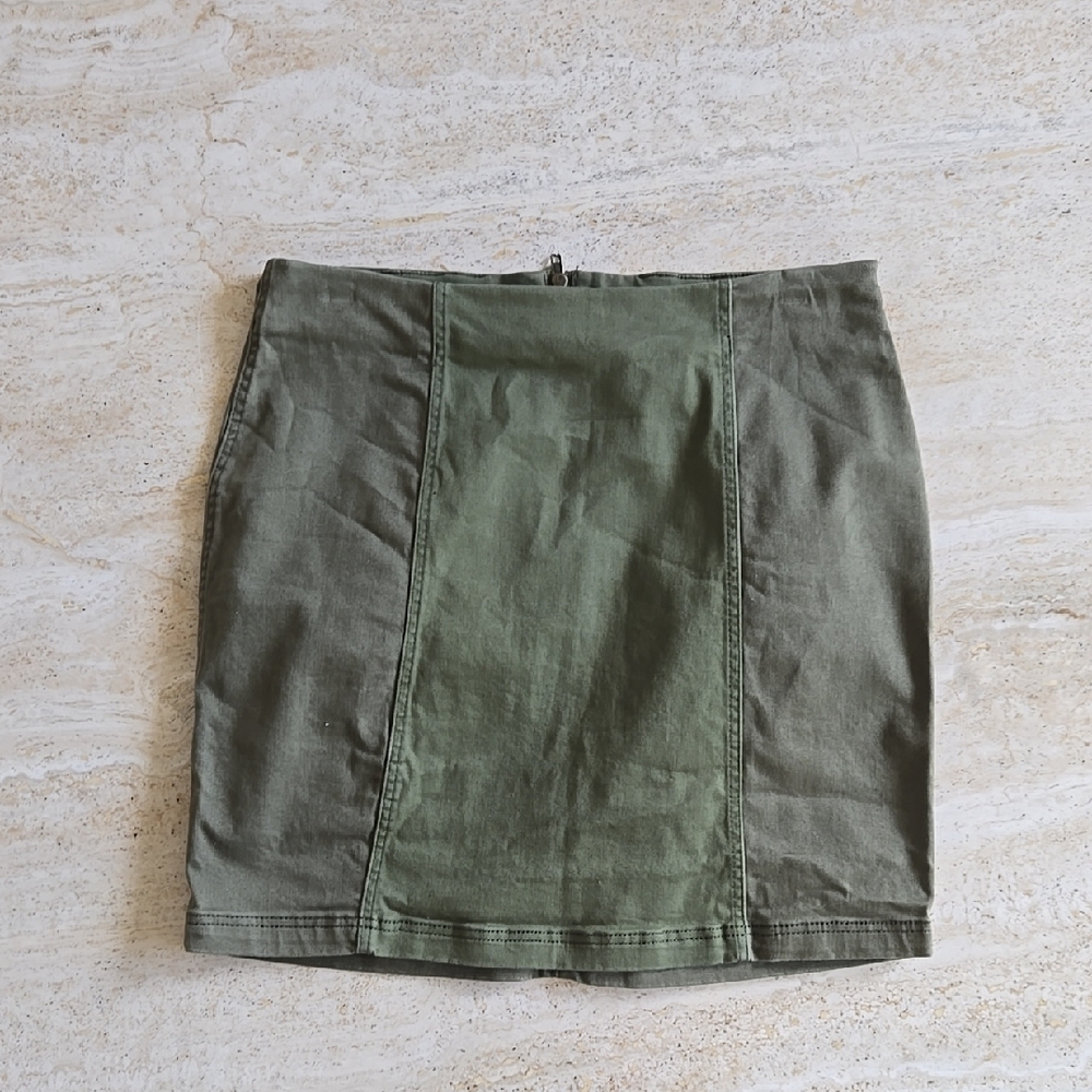 Olive Green Army Mini Skirt